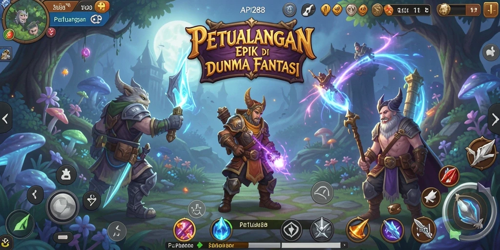 Tampilan antarmuka game Petualangan yang memukau dan interaktif.