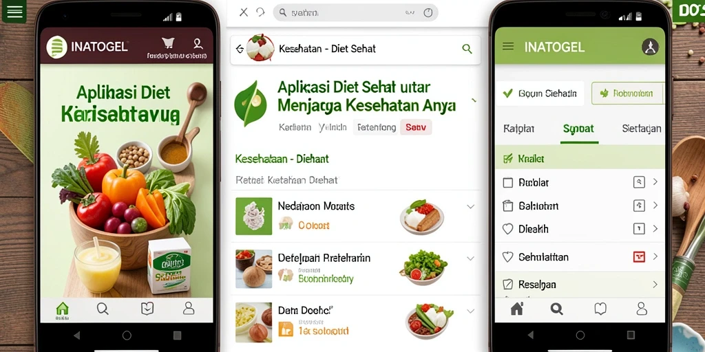 Antarmuka aplikasi INATOGEL yang menampilkan fitur Diet Sehat.