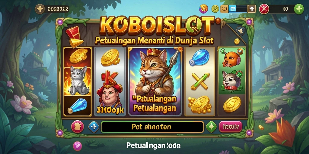 Tampilan antarmuka game KOBOISLOT yang menawan dan penuh warna.