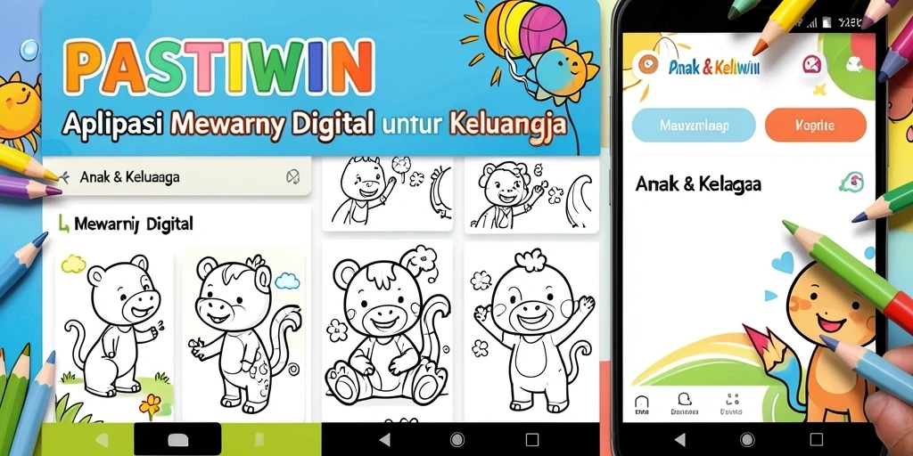 Tampilan antarmuka PASTIWIN yang menarik untuk mewarnai.